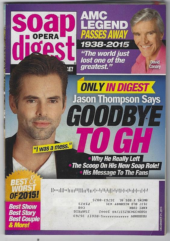 Soap Opera Digest - Soap Opera Digest December 21, 2015