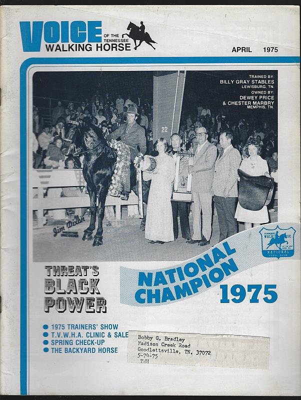 Tennessee Walking Horse - Voice of the Tennessee Walking Horse Magazine April 1975
