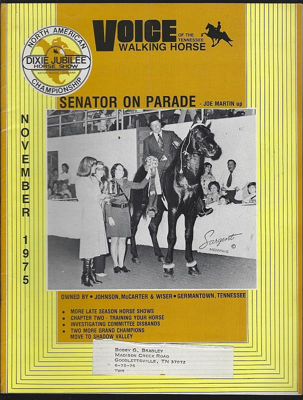 Tennessee Walking Horse - Voice of the Tennessee Walking Horse Magazine November 1975