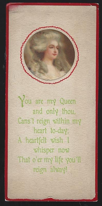 Bookmark - Vintage Paper Bookmark with Marie Antoinette Portrait and Poem