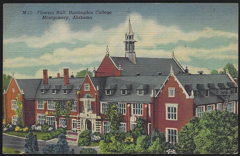 Postcard - Flowers Hall, Huntingdon College, Montgomery, Alabama
