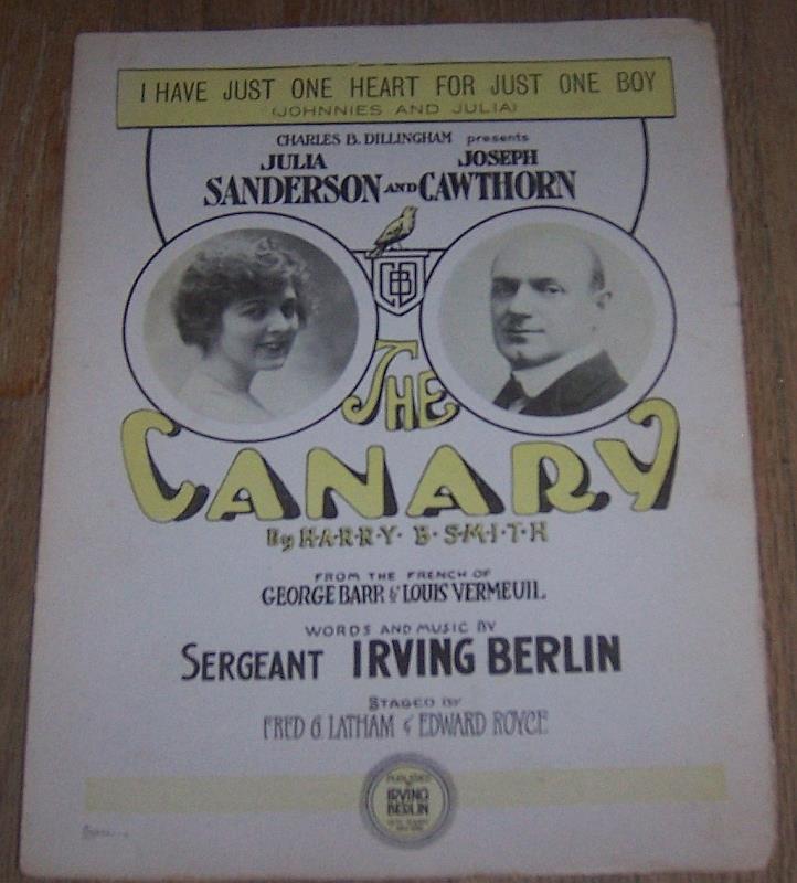 Sheet Music - I Have Just One Heart for Just One Boy Johnnies and Julia