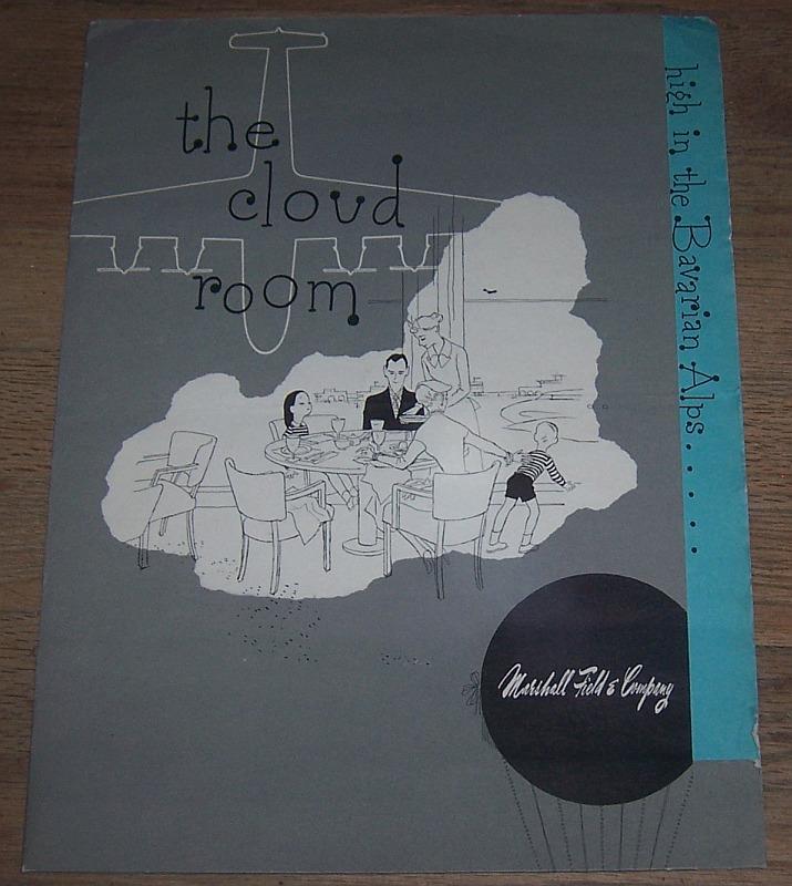 Advertisement - Menu the Cloud Room, Marshall Field Company, Midway Airport, Chicago, Illinois