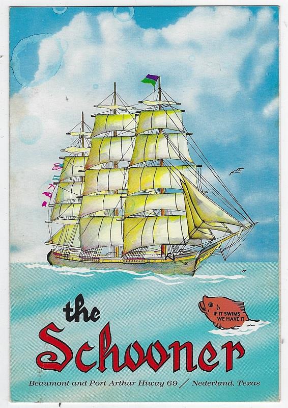 Advertisement - Children's Menu the Schooner, Nederland, Texas
