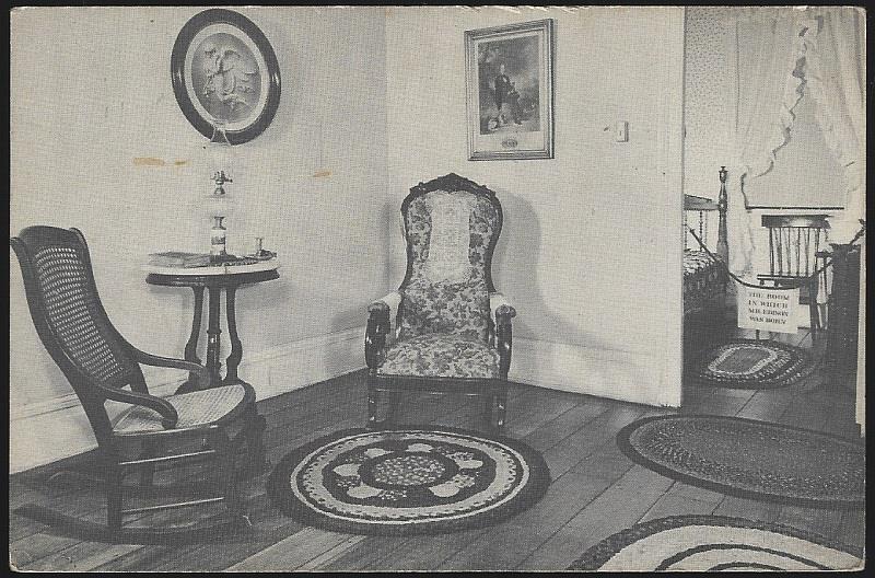 Postcard - Room in Which Thomas A. Edison Was Born, Milan, Ohio