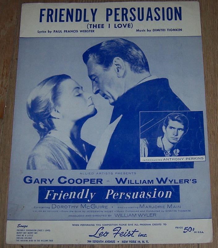 Sheet Music - Friendly Persuasion (Thee I Love)