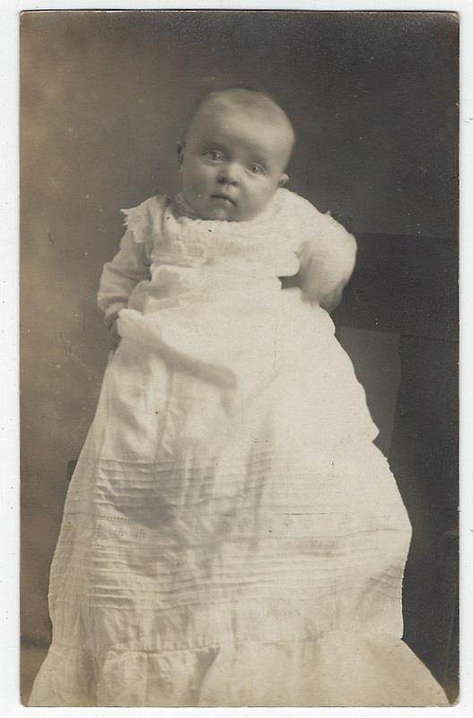 Postcard - Real Photo Postcard Baby in Christening Gown