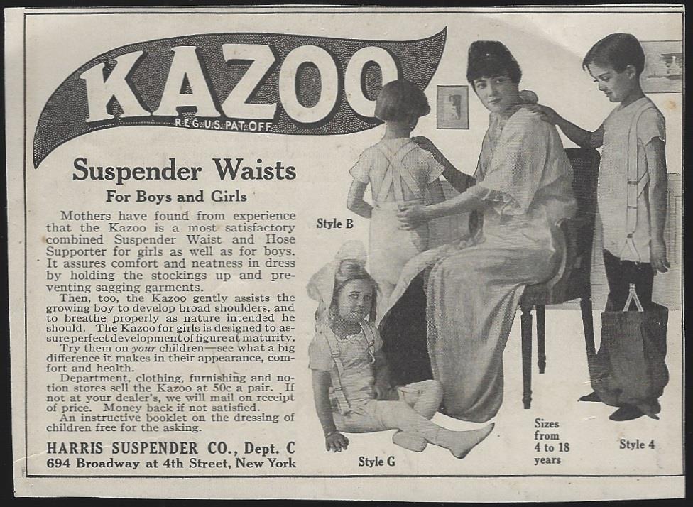 Advertisement - 1916 Ladies Home Journal Kazoo Suspender Waists for Boys and Girls Magazine Advertisement