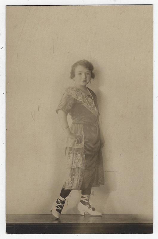 Postcard - Real Photo Postcard of Little Girl Dressed Up As a Flapper