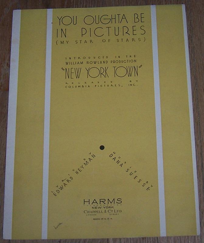 Sheet Music - You Oughta Be in Pictures My Star of Stars