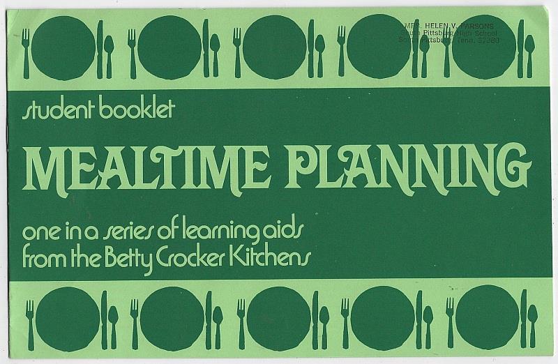 Betty Crocker - Mealtime Planning Student Booklet