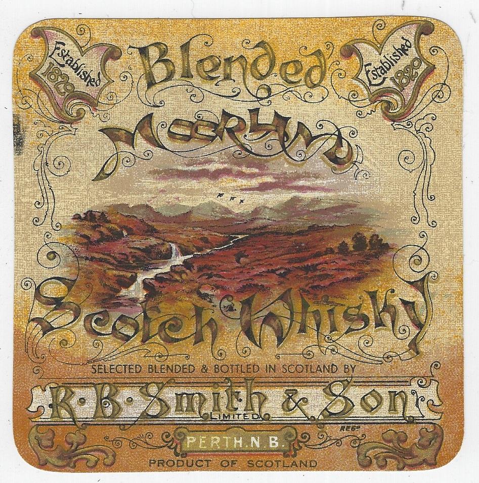 BLENDED MOORLAND SCOTCH WHISKEY LABEL, PERTH, SCOTLAND