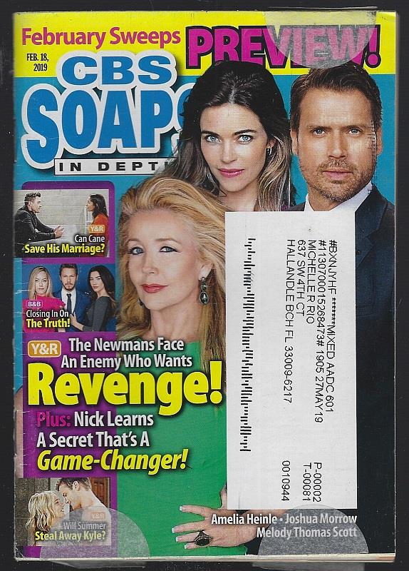 CBS SOAPS IN DEPTH MAGAZINE FEBRUARY 18, 2019