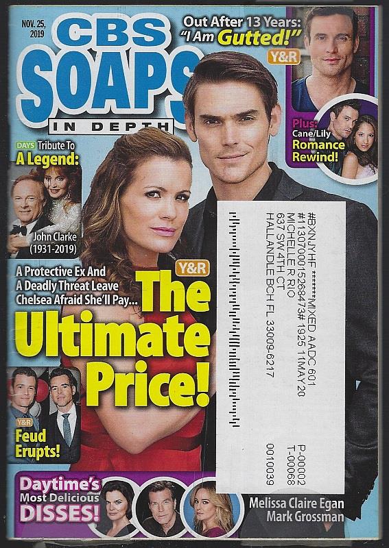 C B S Soaps In Depth - Cbs Soaps in Depth Magazine November 25, 2019