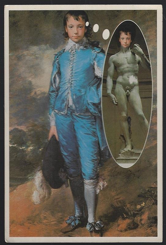 MISGUIDED MASTERPIECES POSTCARD THOMAS GAINSBOROUGH, BLUE BOY