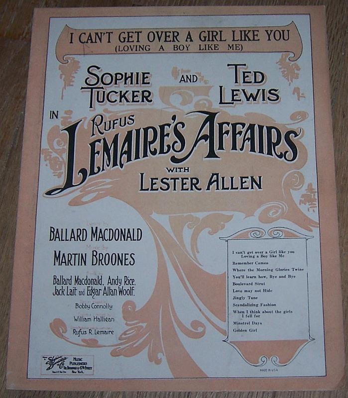 Sheet Music - I CanT Get over a Girl Like You Loving a Boy Like Me