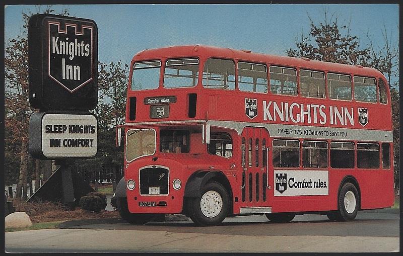 Postcard - Knights Inn, 1963 Bristol Double Deccker