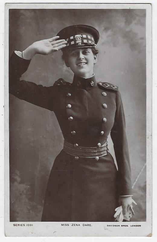 POSTCARD OF ACTRESS AND SINGER MISS ZENA DARE