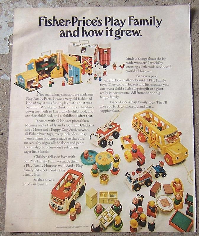 1970 LIFE MAGAZINE FISHER PRICE'S PLAY FAMILY COLOR ADVERTISEMENT