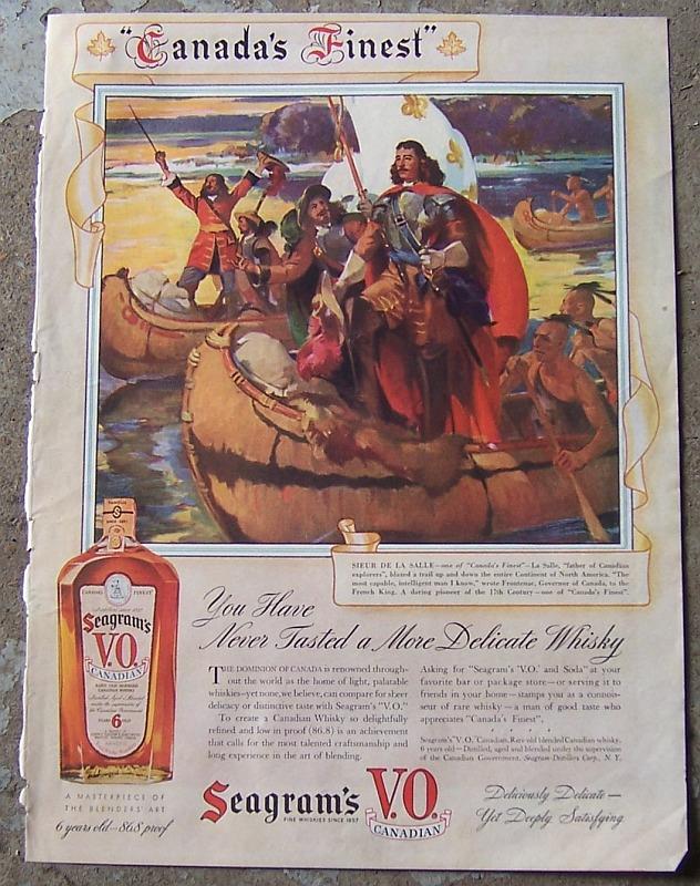 1939 SEAGRAM'S V. O. CANADIAN WHISKEY LIFE MAGAZINE ADVERTISEMENT