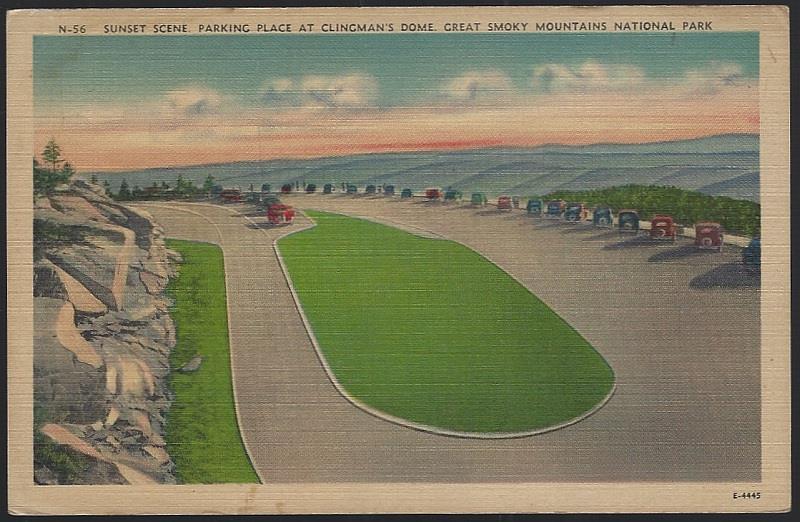 SUNSET SCENE, PARKING PLACE AT CLINGMAN'S DOME, GREAT SMOKY MOUNTAIN NATIONAL PARK