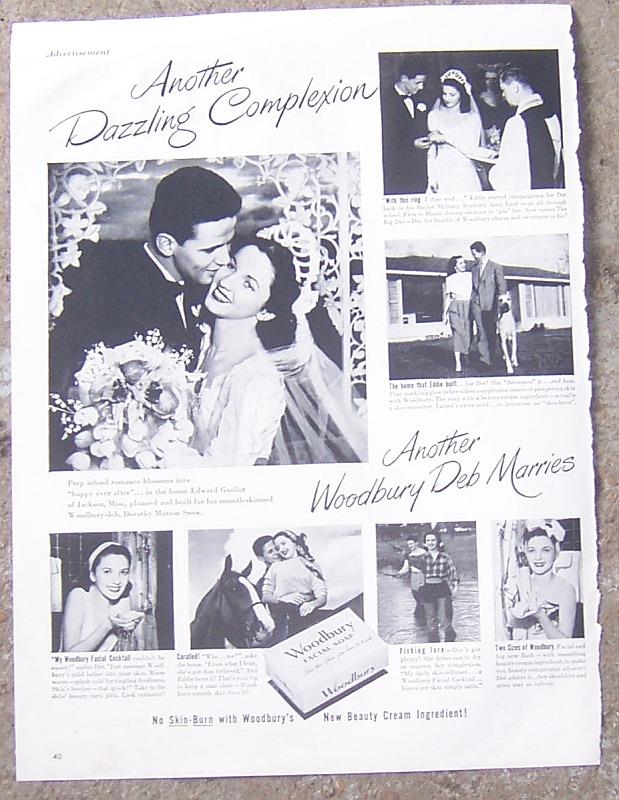 1949 BRIDE WOODBURY DEB MAGAZINE ADVERTISEMENT