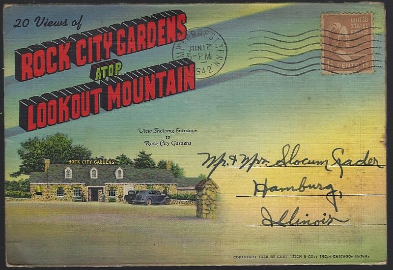 20 VIEWS OF ROCK CITY GARDENS ATOP LOOKOUT MOUNTAIN POSTCARD FOLDER