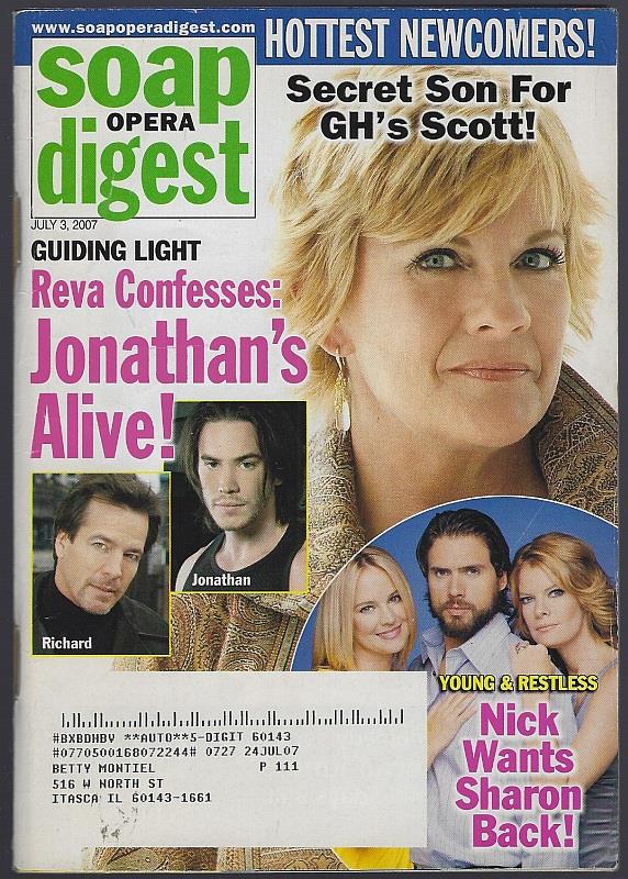 SOAP OPERA DIGEST JULY 3, 2007