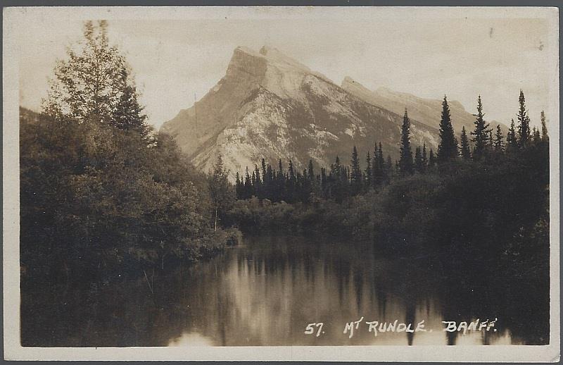 REAL PHOTO POSTCARD OF MOUNT RUNDLE, BANFF, CANADA