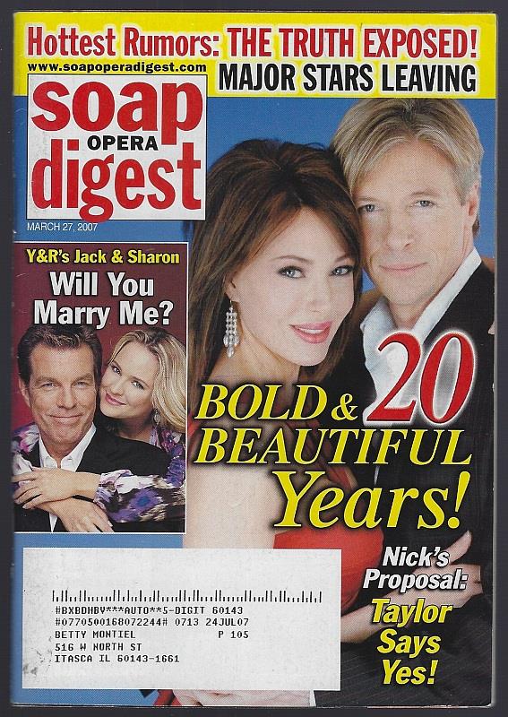 SOAP OPERA DIGEST MARCH 27, 2007