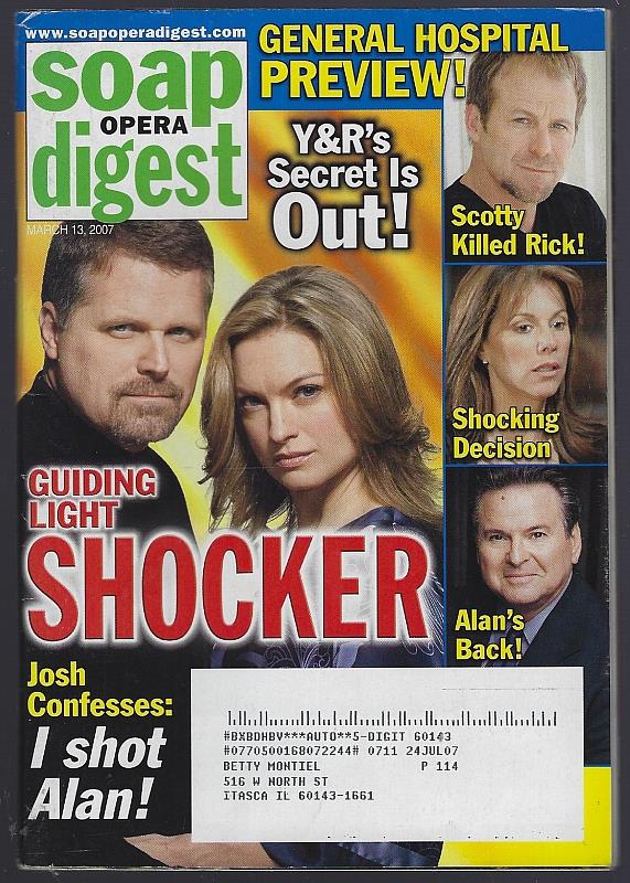 SOAP OPERA DIGEST MARCH 13, 2007