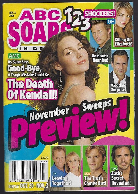 ABC SOAPS IN DEPTH MAGAZINE NOVEMBER 3, 2008