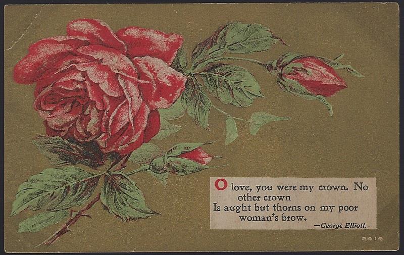 RED ROSES WITH GEORGE ELLIOTT QUOTE O LOVE
