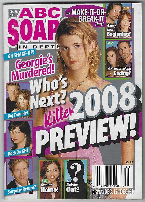 ABC SOAPS IN DEPTH MAGAZINE DECEMBER 31, 2007