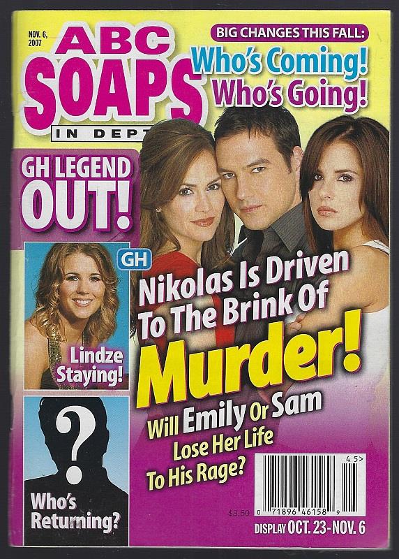 ABC SOAPS IN DEPTH MAGAZINE NOVEMBER 6, 2007