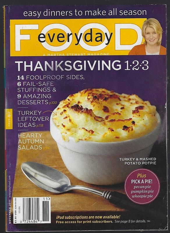 EVERYDAY FOOD MAGAZINE NOVEMBER 2011