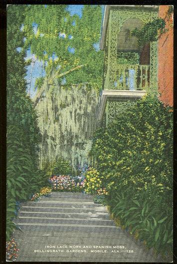 Postcard - Iron Lace Work, Bellingrath Gardens, Mobile, Alabama