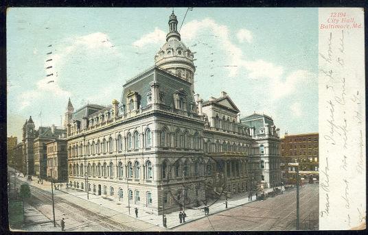 Image for UNDIVIDED POSTCARD OF CITY HALL, BALTIMORE MARYLAND