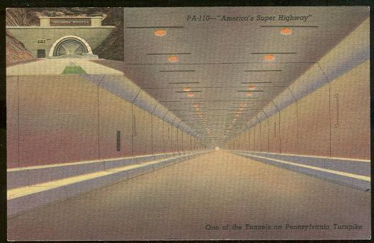 Postcard - One of the Tunnels on Pennsylvania Turnpike