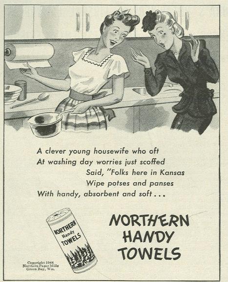 Advertisement - 1944 World War Ii Northern Handy Towels Magazine Advertisement