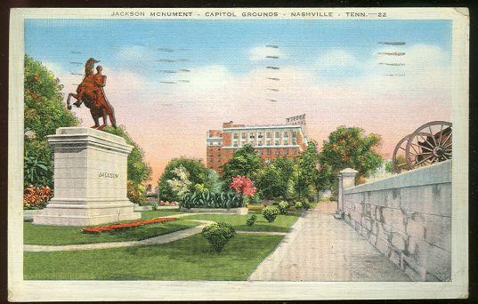 Postcard - Jackson Monument, Capitol Grounds, Nashville, Tennessee