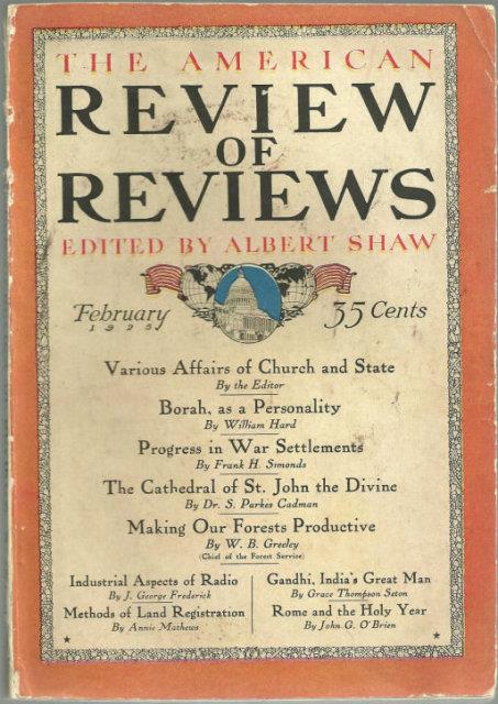 Shaw, Albert editor - American Review of Reviews February 1925