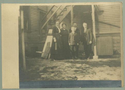 Photograph - Vintage Photograph of Family Standing on Back Porch