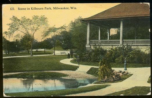 Postcard - Scene Kilbourn Park, Milwaukee, Wisconsin