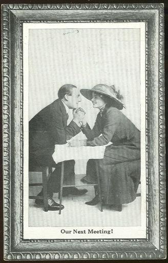 Postcard - Postcard of Loving Couple Holding Hands Till Next Meeting