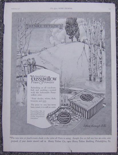 Image for 1921 LADIES HOME JOURNAL ADVERTISEMENT FOR TETLOW'S PUSSYWILLOW FACE POWDER
