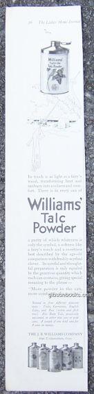 Image for 1916 LADIES HOME JOURNAL ADVERTISEMENT FOR WILLIAMS' TALC POWDER