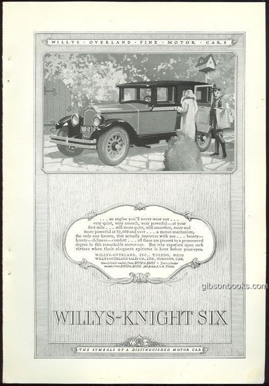 Image for 1925 NATIONAL GEOGRAPHIC WILLYS-KNIGHT SIX MOTOR CAR MAGAZINE ADVERTISEMENT