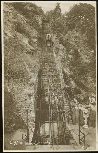Postcard - Real Photo Postcard of Cliff Railway, Lynmouth, England