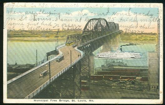 Postcard - Municipal Free Bridge, St. Louis, Missouri